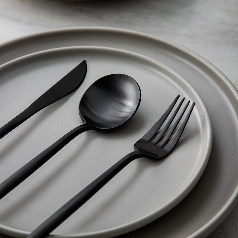 Stainless Steel Flatware Set – Matte Finish 5-Piece Place Settings for Everyday & Formal Dining