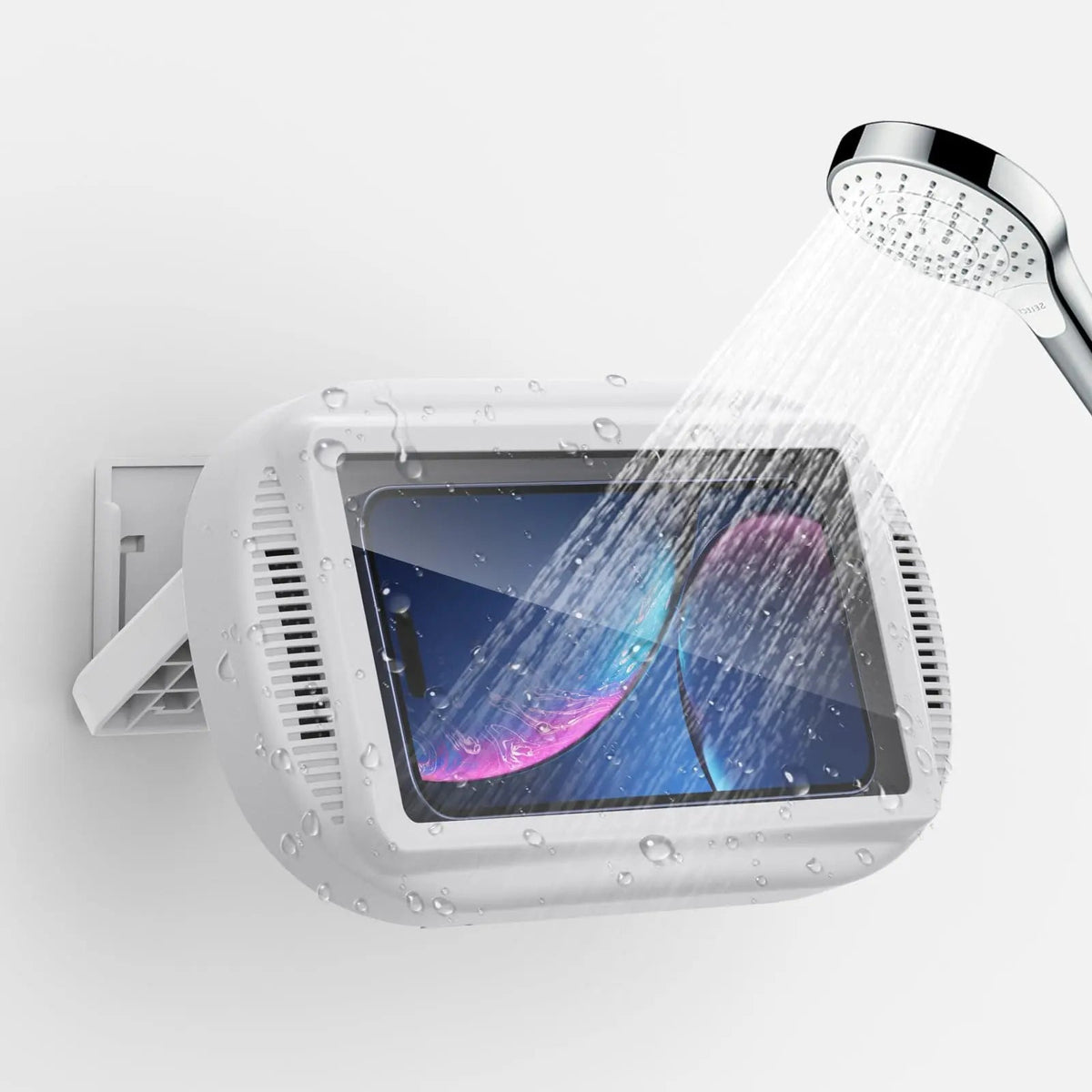 Wall-Mount Rotating Waterproof Phone Case for Shower & Bathroom with Touch Screen Access