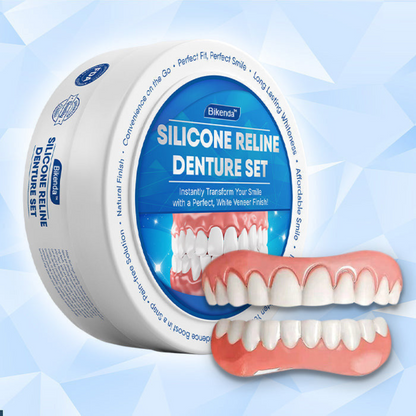 Temporary Cosmetic Teeth Veneers - Moldable Thermal Fit Upper & Lower Denture Smile Kit for Missing Gaps