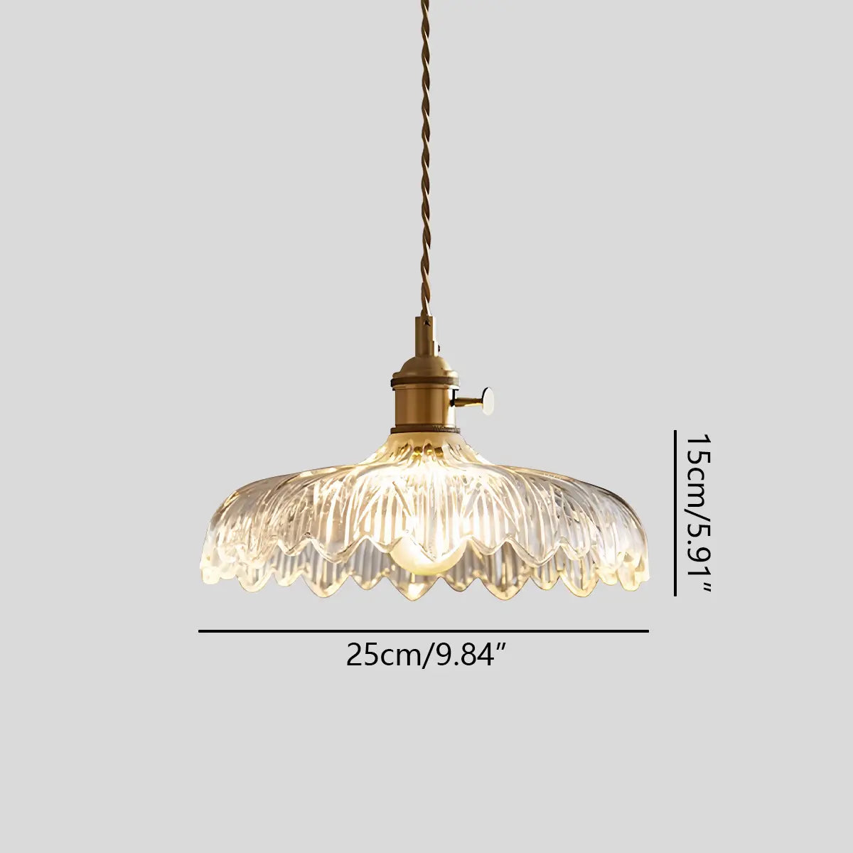 Adjustable Height Pendant Light with Clear Glass Shade Bronze Finish for Dining Table Kitchen Island Living Room Overhead Lighting