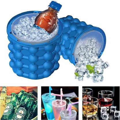 Ortekor IceCube Maker | 2-in-1 Silicone Ice Cube Tray with Cooling Function | Space-Saving Design for Fresh Drinks
