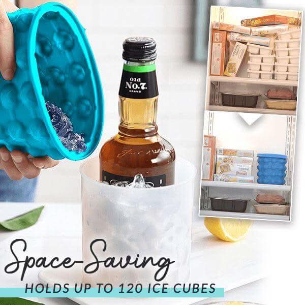 Ortekor IceCube Maker | 2-in-1 Silicone Ice Cube Tray with Cooling Function | Space-Saving Design for Fresh Drinks