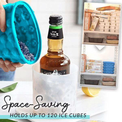 Ortekor IceCube Maker | 2-in-1 Silicone Ice Cube Tray with Cooling Function | Space-Saving Design for Fresh Drinks