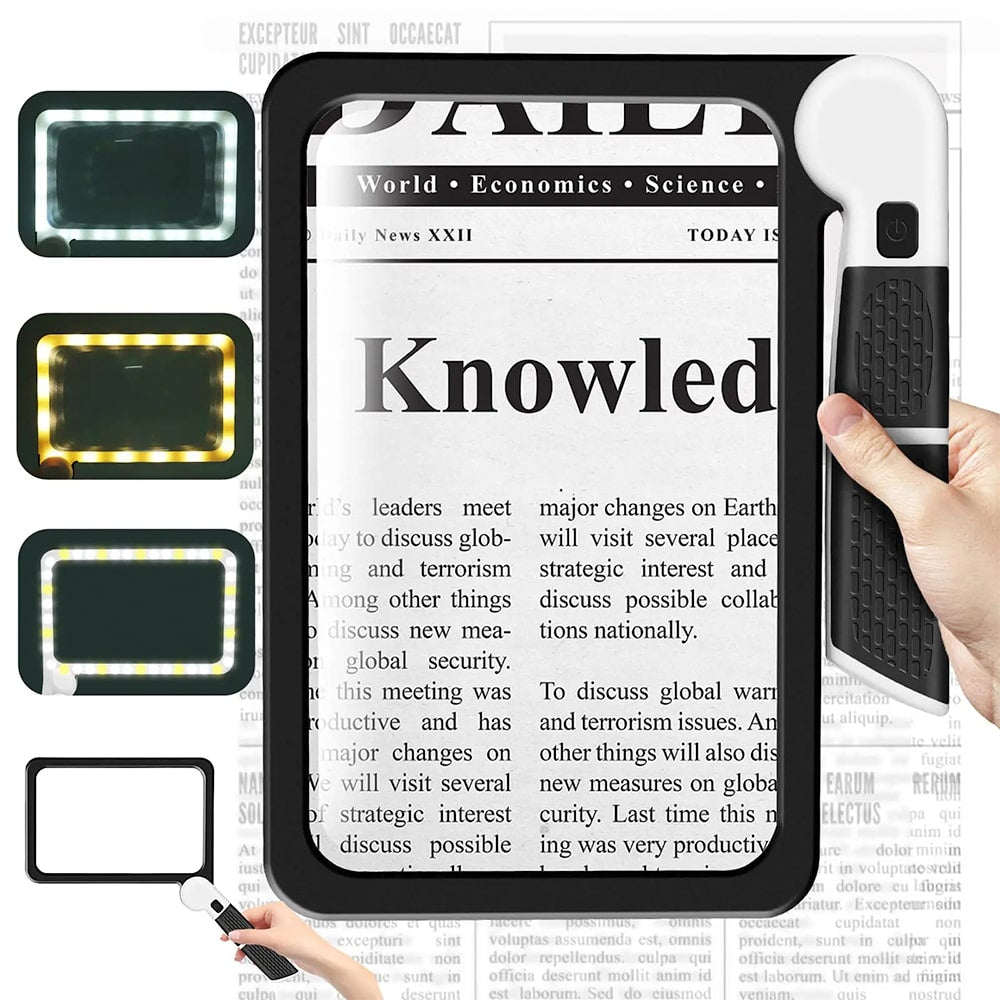 Magnifying Glass with Light Handheld, 5X Magnifying Glass with 48 LED Lights, Foldable Lighted Magnifier for Reading