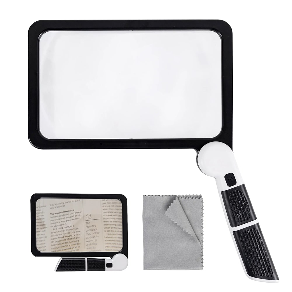 Magnifying Glass with Light Handheld, 5X Magnifying Glass with 48 LED Lights, Foldable Lighted Magnifier for Reading