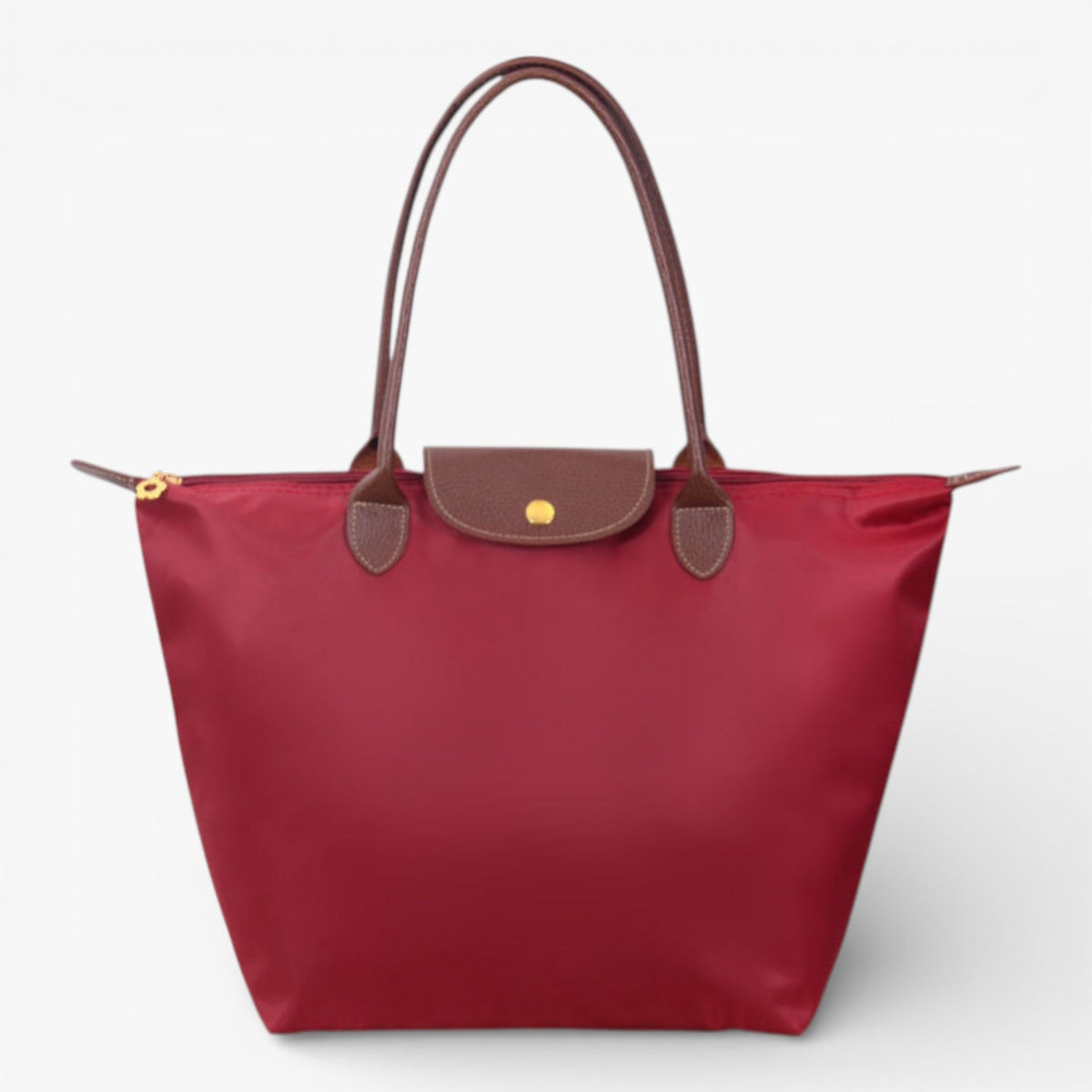 Water-Resistant Nylon Tote Bag with Leather Accents – Spacious Everyday Carry Purse for Work Travel Shopping