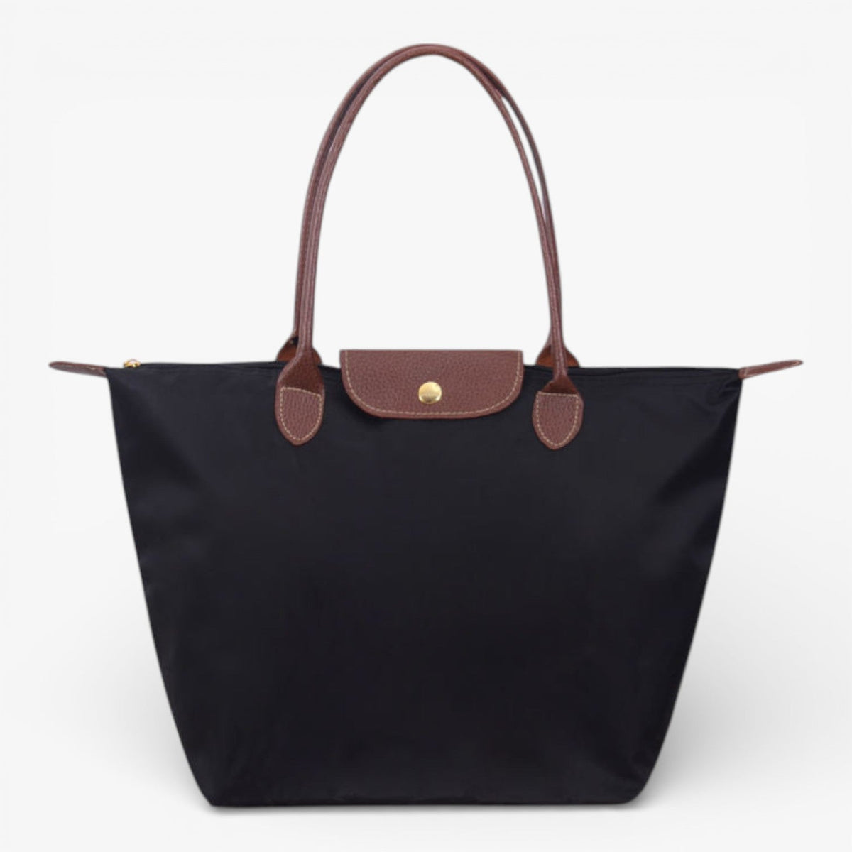 Water-Resistant Nylon Tote Bag with Leather Accents – Spacious Everyday Carry Purse for Work Travel Shopping