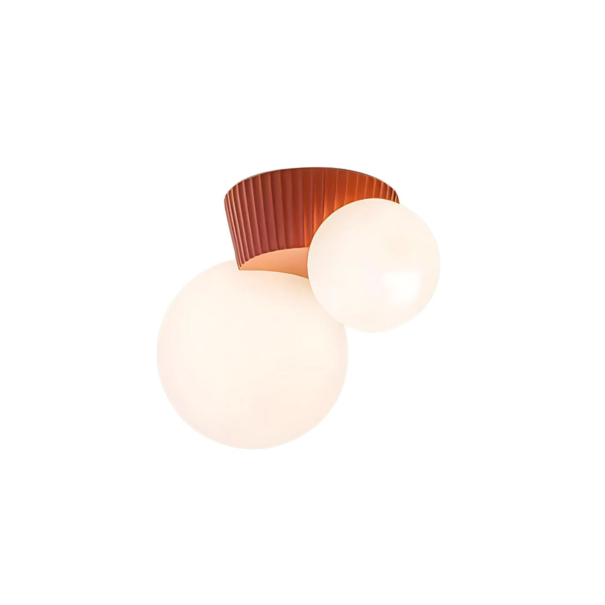 Modern Dual-Globe Flush Mount Light Fixture Green 8.5 Inch Resin for Bedrooms Entryways Small Rooms G9 Compatible Indoor Overhead Lighting