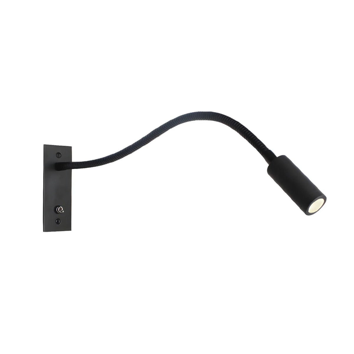 Adjustable LED Reading Light Wall Mount Black Metal Gooseneck Arm Sconce for Bedroom Nightstand Study Desk Task Lighting Modern Minimalist S