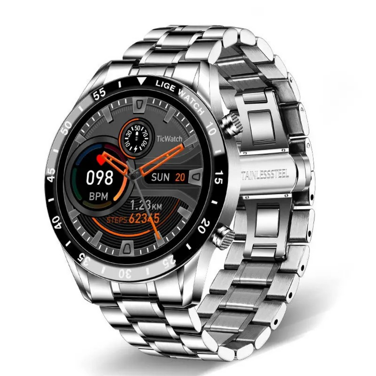 Advanced Fitness Tracker Smartwatch with Heart Rate Monitor, Blood Pressure Tracking & Bluetooth Calling for iPhone & Android