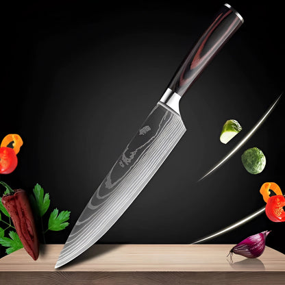 Imperial Collection | Chef Knife Set with Ergonomic Wood Handle | Damascus Steel for Precision Culinary Mastery