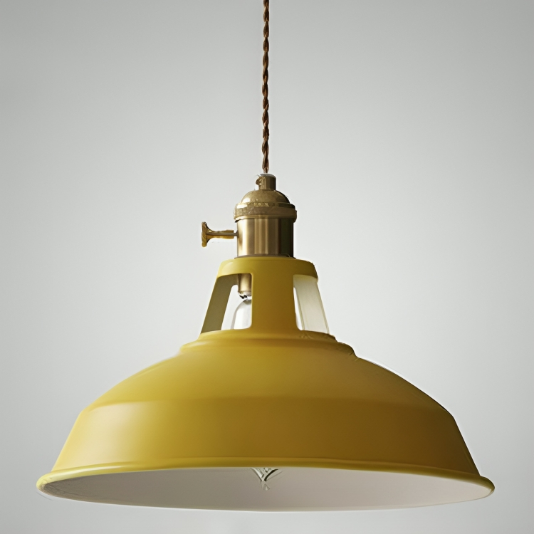 Metal Ceiling Fixture with Dome Shade – E27 Socket for Dining Room & Kitchen – Hardwired Hanging Light in 7 Colors