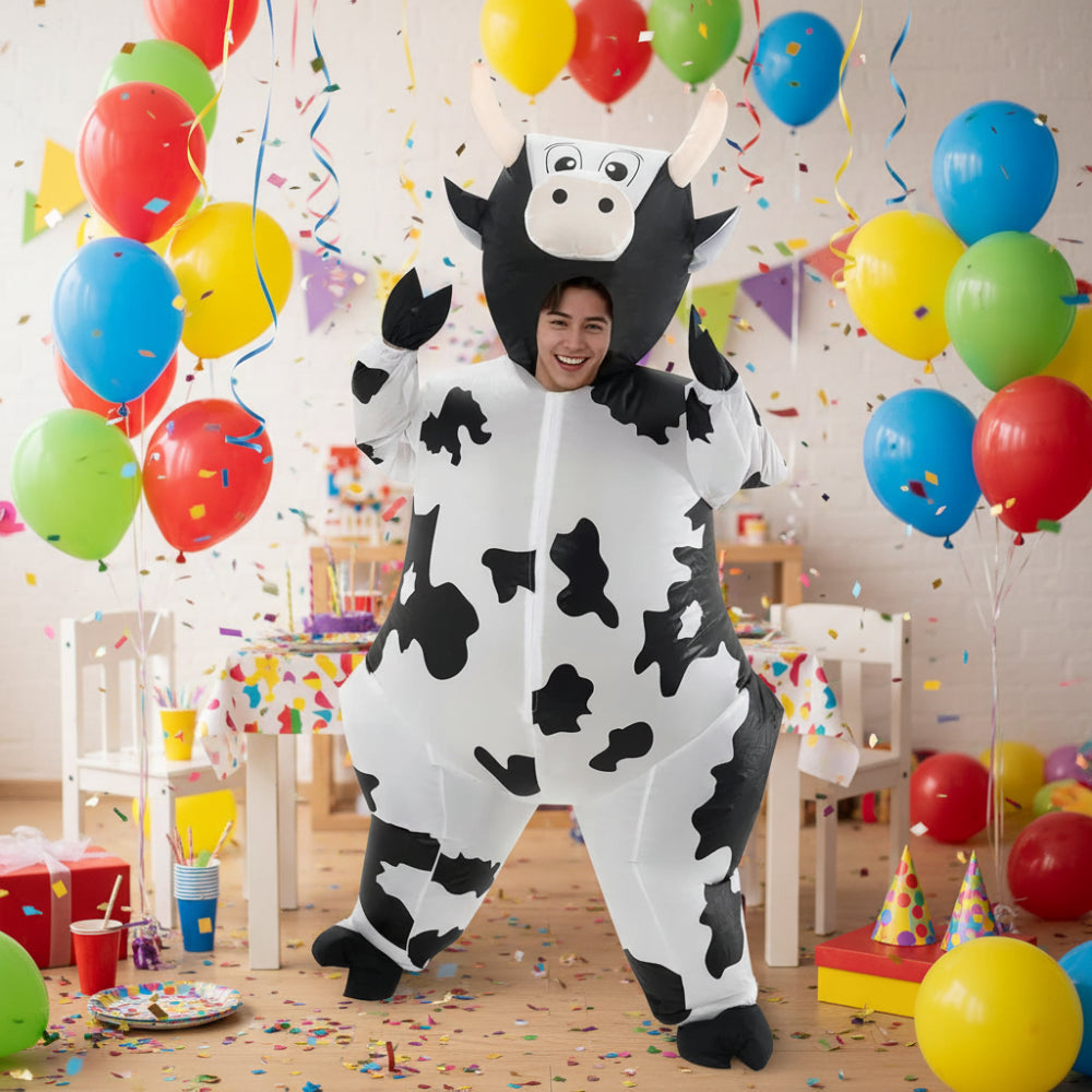 Inflatable Cow Costume for Adults with Eye-Catching Design | Fun Outfit for Halloween and Parties