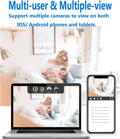 Indoor Security Camera with Night Vision & Motion Alerts | WiFi App-Enabled Wireless Home Monitor for Bedrooms, Nurseries & Living Spaces