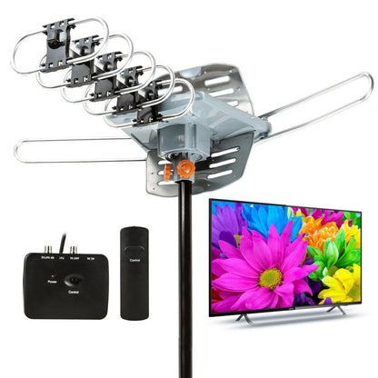 Innovative HD TV Antenna | 360-Degree Motorized Reception with Remote Control | Durable Design for Clear Broadcasts