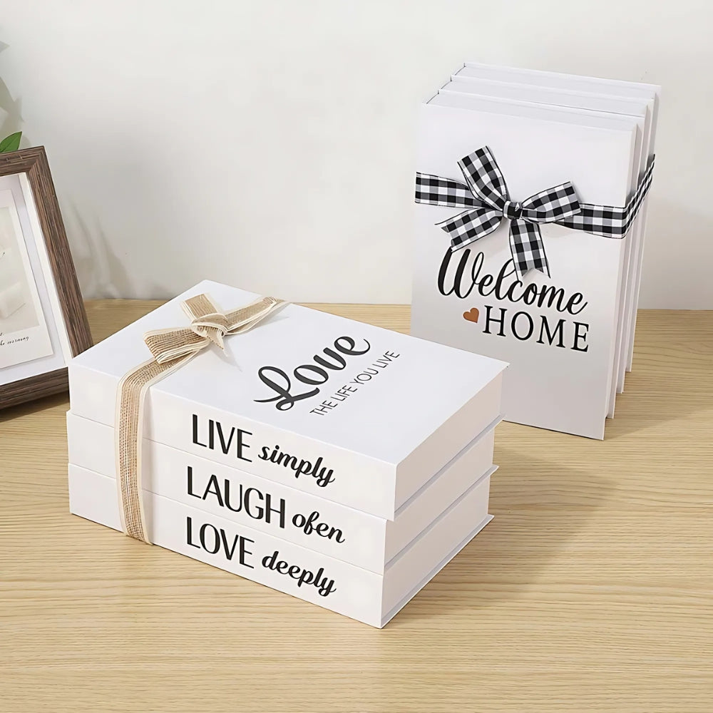 Inspire Rustic Book Stack - Faux Cardboard, Heartfelt Decor