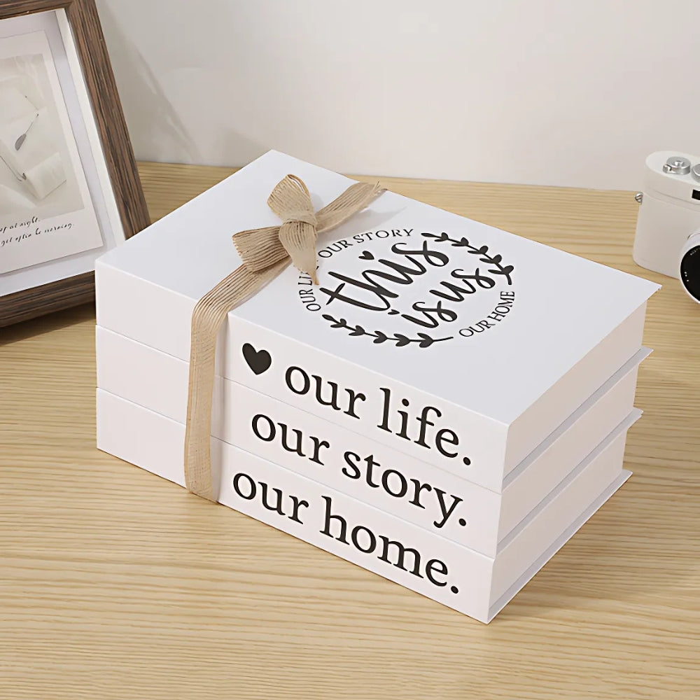 Inspire Rustic Book Stack - Faux Cardboard, Heartfelt Decor