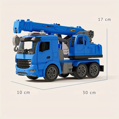 Toy Trucks for Kids, Crane Truck Toy with Lights and Sounds, Interactive Construction Toy Machinery for Ages 3 and Up