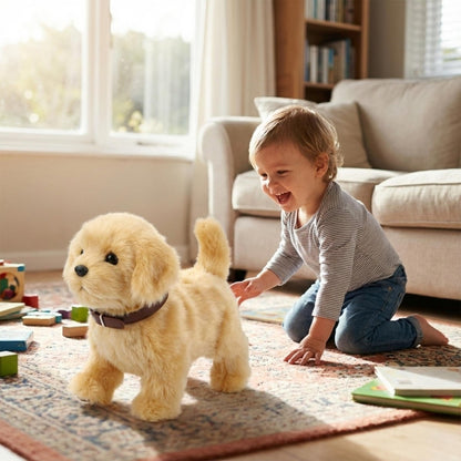 Robot Dog Toy, Interactive Robot Puppy Toy for Kids that Walks and Barks with Wagging Tail, Realistic Plush Robotic Dog