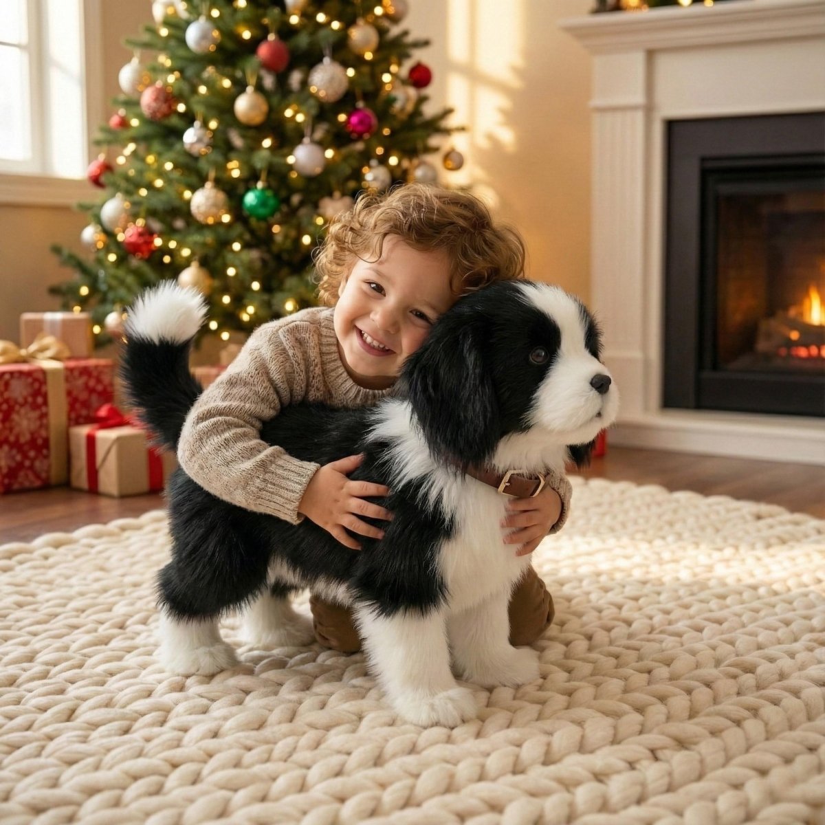 Robot Dog Toy, Interactive Plush Toy Dog That Walks and Barks, Puppy Dog Robot for Kids with Wagging Tail