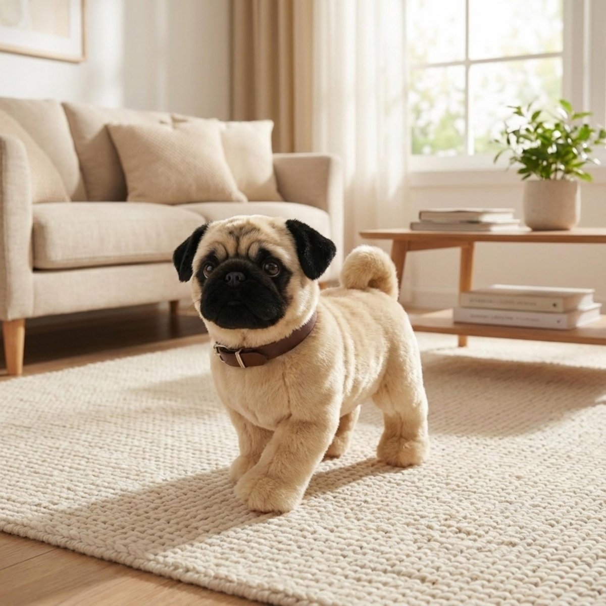 Interactive Robot Dog, Realistic Robotic Puppy with Walking and Barking, Plush Toy Dog for Kids