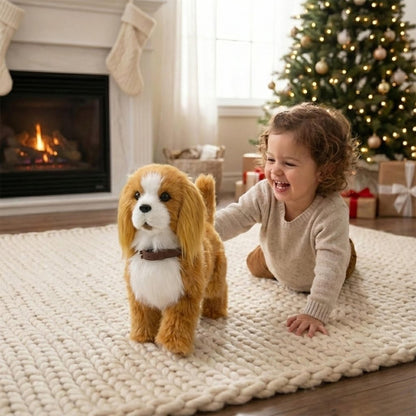 Interactive Robot Dog, Realistic Robotic Puppy with Walking and Barking, Plush Toy Dog for Kids