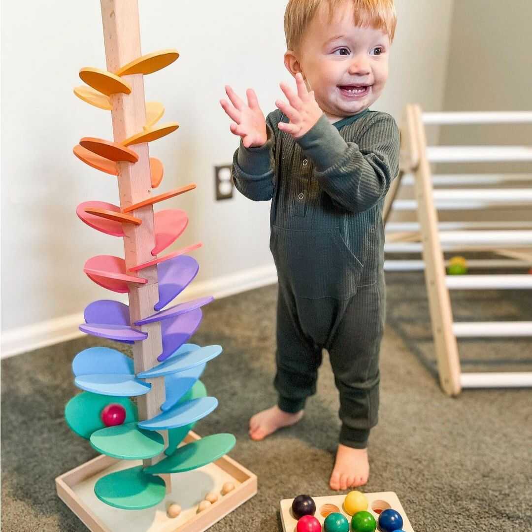 Musical Ball Drop Tower Toy for Toddlers | Sensory Development Activity with Colorful Rolling Tracks | Safe Wooden Learning Game for Early
