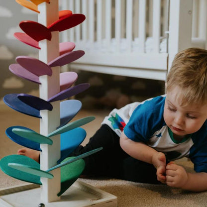 Musical Ball Drop Tower Toy for Toddlers | Sensory Development Activity with Colorful Rolling Tracks | Safe Wooden Learning Game for Early