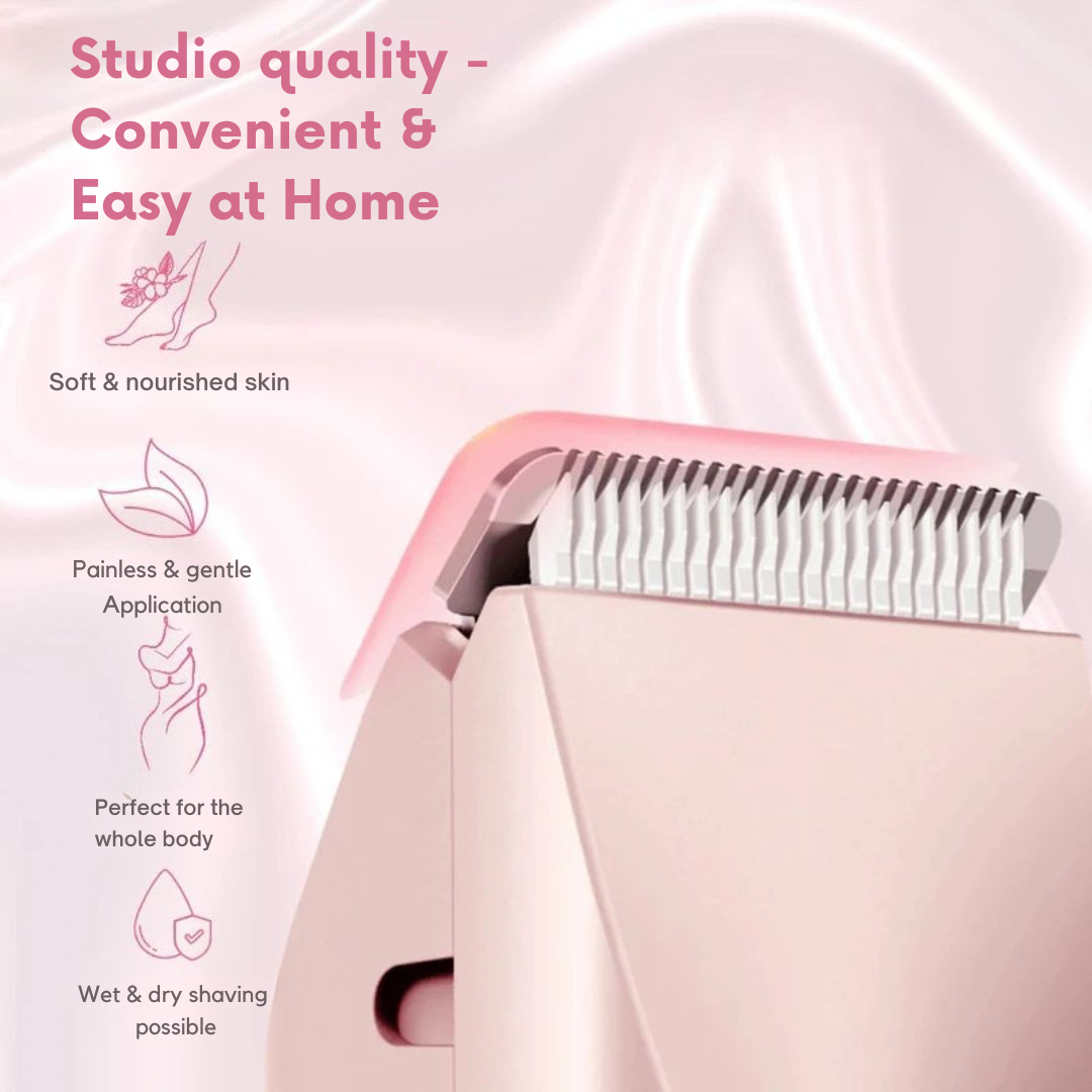 Cordless Electric Body Trimmer for Women | Wet & Dry Use | Dual Heads for Body & Bikini Area | USB Rechargeable Grooming Kit