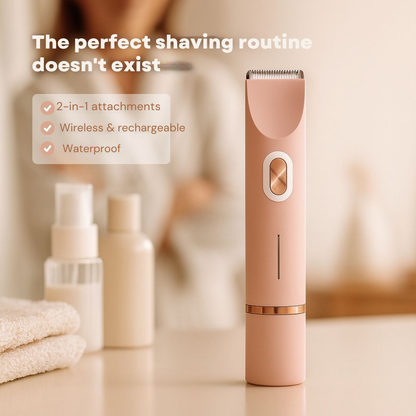Cordless Electric Body Trimmer for Women | Wet & Dry Use | Dual Heads for Body & Bikini Area | USB Rechargeable Grooming Kit