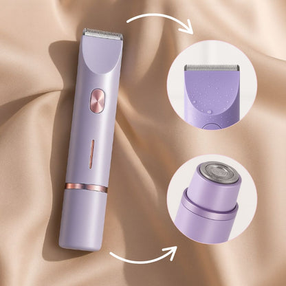 Cordless Electric Body Trimmer for Women | Wet & Dry Use | Dual Heads for Body & Bikini Area | USB Rechargeable Grooming Kit