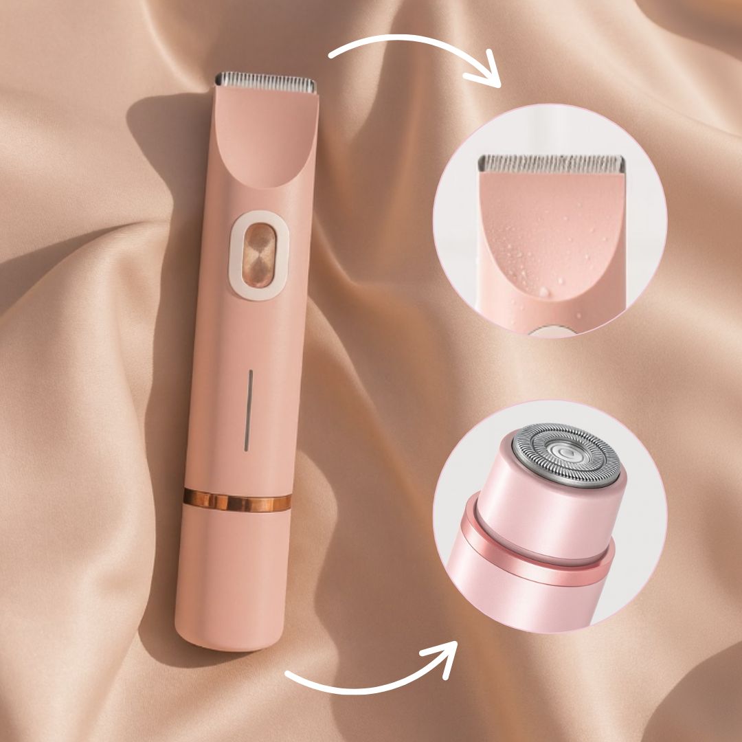Cordless Electric Body Trimmer for Women | Wet & Dry Use | Dual Heads for Body & Bikini Area | USB Rechargeable Grooming Kit