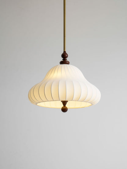 Adjustable Hanging Lamp with Layered Petal Shade Wood Metal Mixed Material 20 Inch Diameter for Dining Living Bedroom