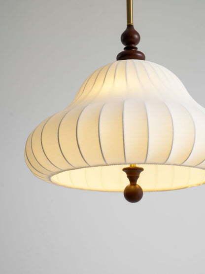 Adjustable Hanging Lamp with Layered Petal Shade Wood Metal Mixed Material 20 Inch Diameter for Dining Living Bedroom