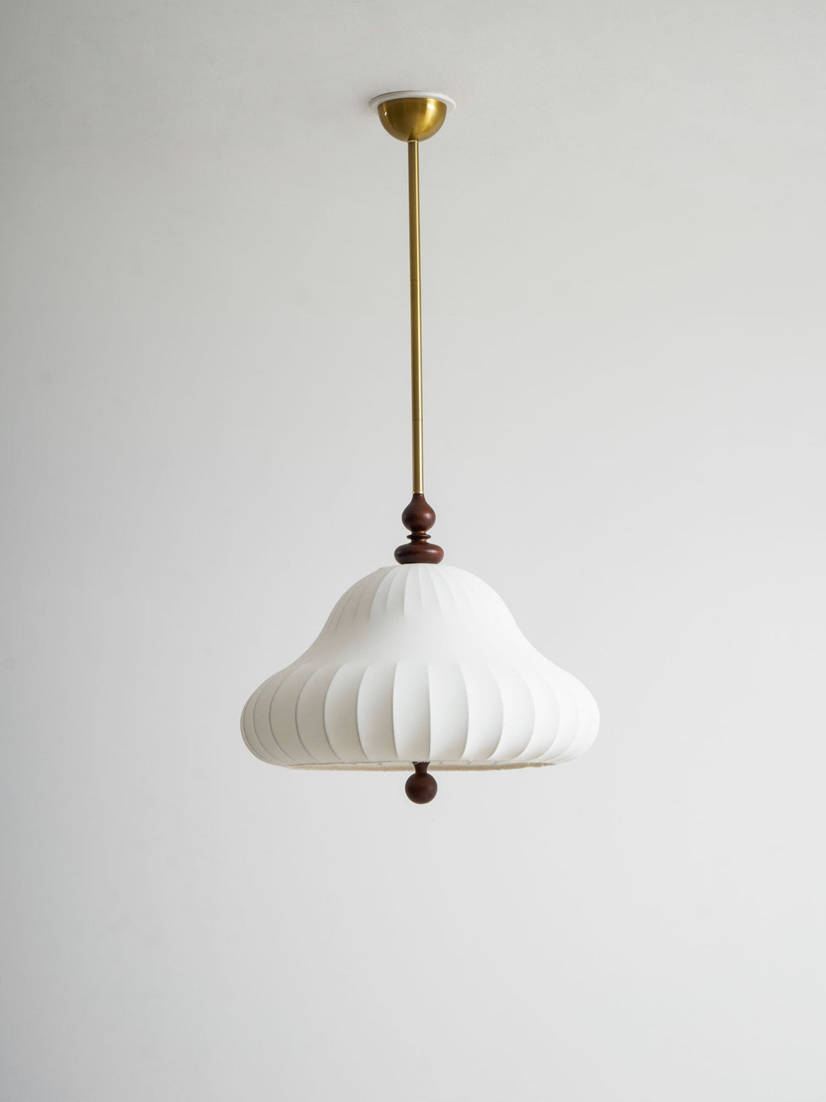 Adjustable Hanging Lamp with Layered Petal Shade Wood Metal Mixed Material 20 Inch Diameter for Dining Living Bedroom