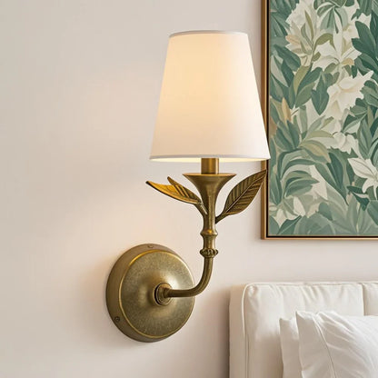 Sconce Light Fixture Hardwired 8×11 inch Brass Metal Frame Fabric Shade E12 Socket Hallway Bedroom Entryway Decorative Accent Illumination f