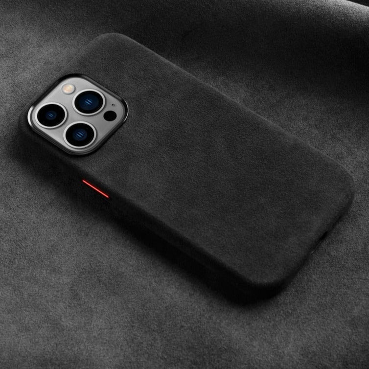 Premium Suede-Feel iPhone Case with Shock Absorption for 13-17 Series – Soft-Touch Protective Cover