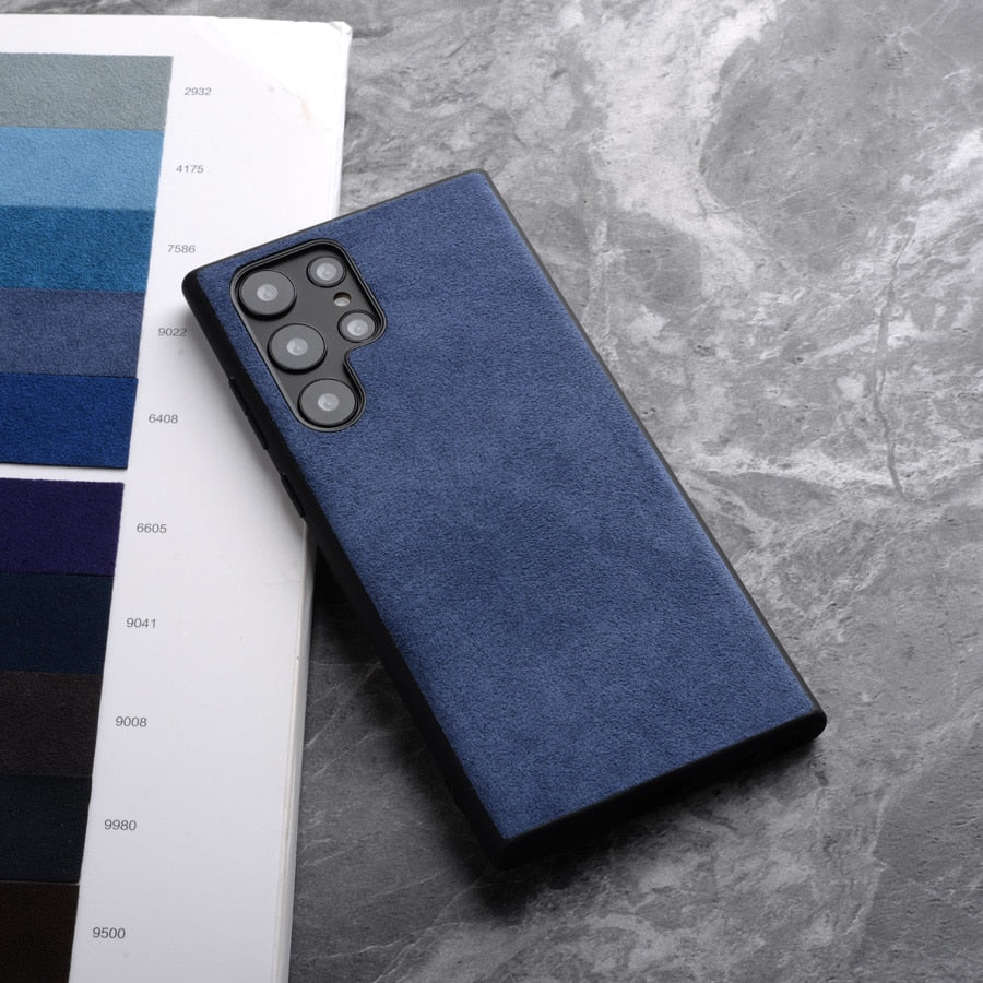 Samsung Galaxy Phone Case Luxe Suede-Alternative Material Slim Fit Protective Cover for S21 S22 S23 S24 S25 S26 Note 20