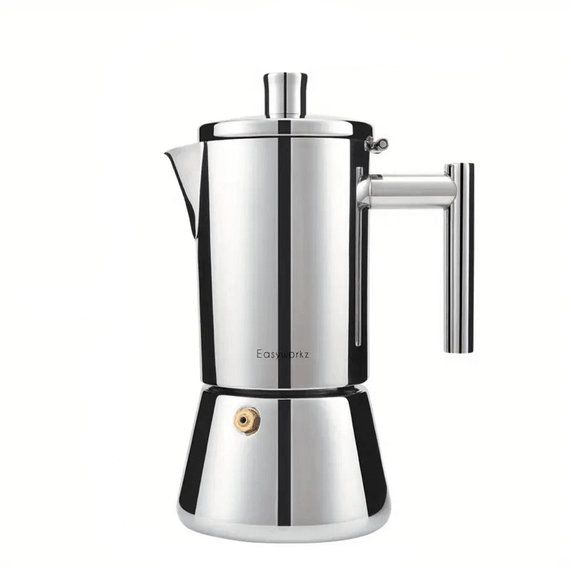 Italian Moka Pot | Premium Stainless Steel Espresso Maker with Heat-Resistant Handle | Versatile Brewing for Authentic Flavor