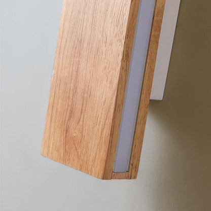 Adjustable LED Wood Wall Light Fixture Rotating Head 8-20 Inch Hallway Bedroom Staircase Sconce Minimalist Nordic Style Warm Neutral White L