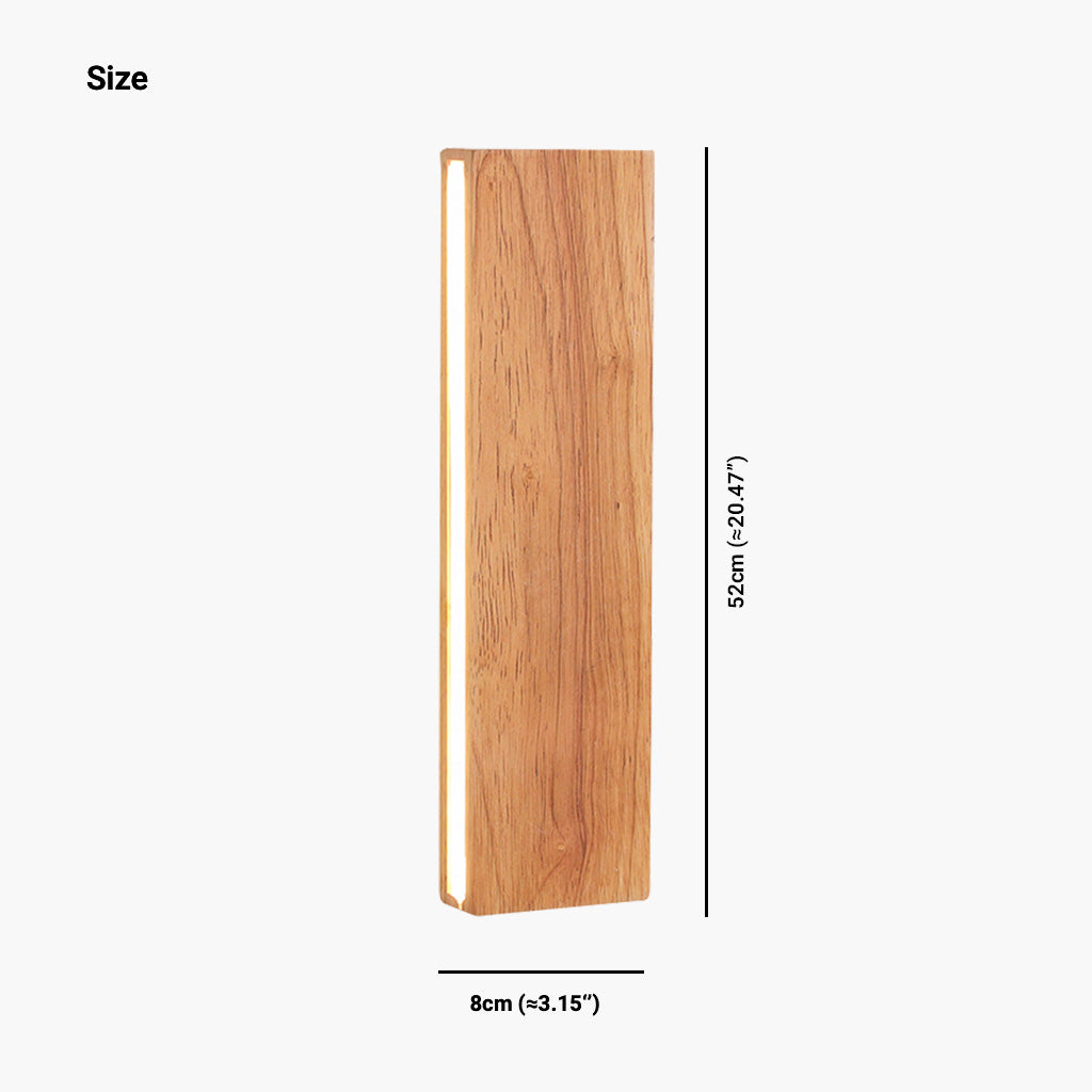 Adjustable LED Wood Wall Light Fixture Rotating Head 8-20 Inch Hallway Bedroom Staircase Sconce Minimalist Nordic Style Warm Neutral White L