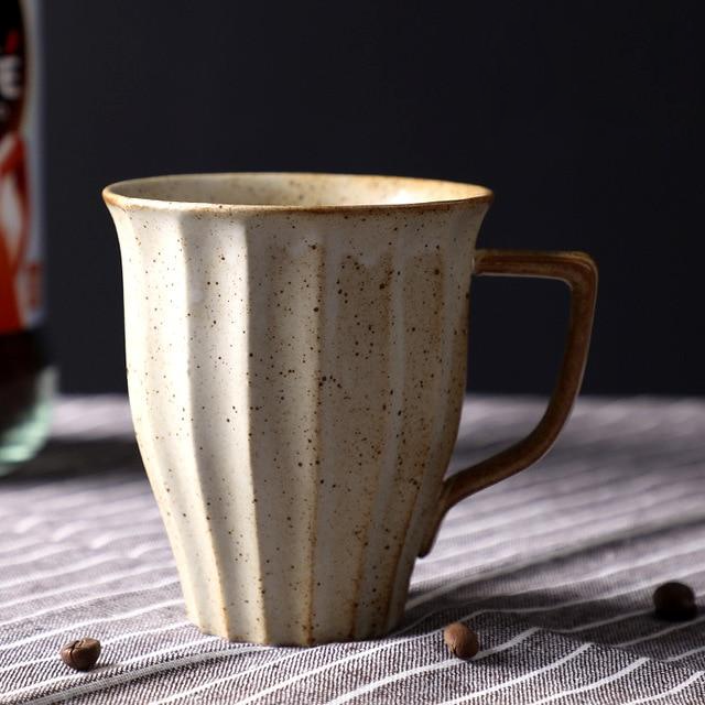 Japanese-Inspired Ceramic Cups and Mugs with Textured Grip – 6 oz Capacity