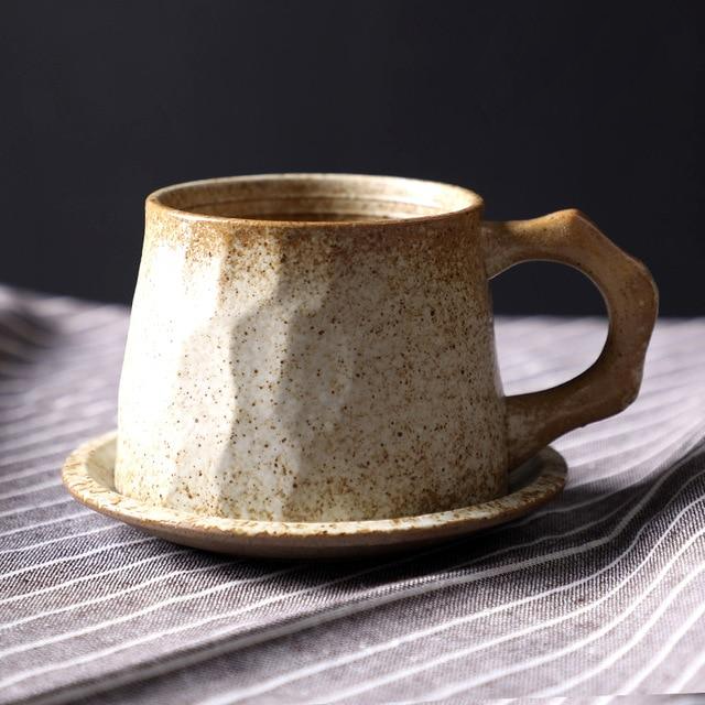 Japanese-Inspired Ceramic Cups and Mugs with Textured Grip – 6 oz Capacity