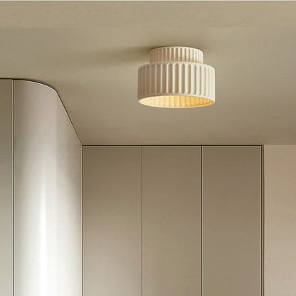 Flush Mount Resin Ceiling Light 10 in White for Low Ceilings Kitchen Hallway Bedroom Dining Room Compact Overhead Fixture E26 Socket