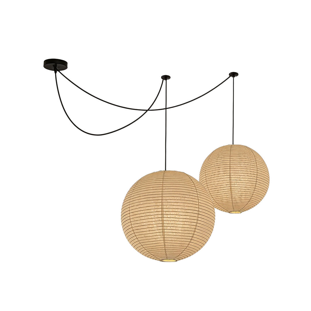 Japanese Minimalist Pendant Light with Adjustable Height – Warm White Ceiling Light
