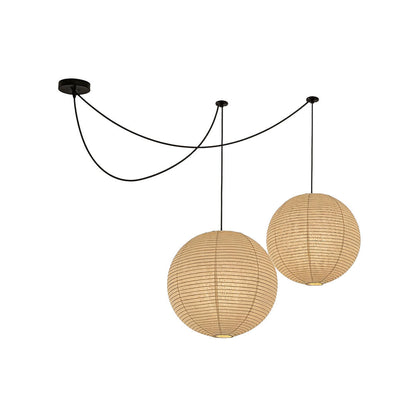 Japanese Minimalist Pendant Light with Adjustable Height – Warm White Ceiling Light