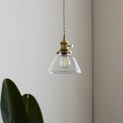 Clear Globe Hardwired Hanging Fixture Brass Metal Frame 6 Inch Adjustable Cord E26 Socket Kitchen Island Dining Room Vintage Industrial Ceil