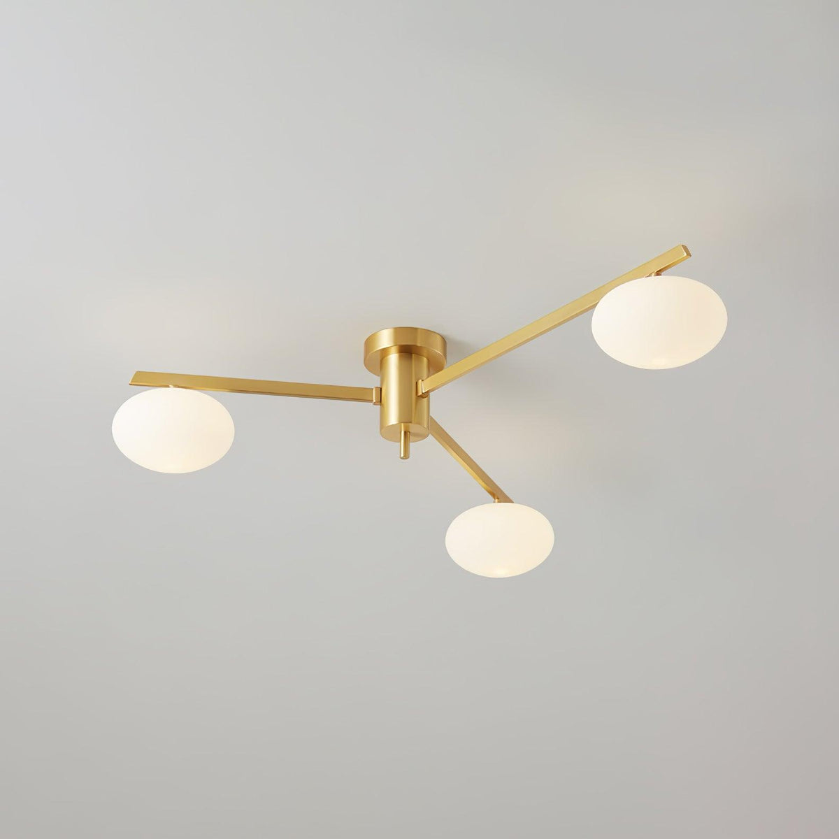 Adjustable Multi-Arm Semi-Flush Mount Light Fixture with Frosted Globes for Dining Room Kitchen Living Room | Black or Brass Frame G9 Socket