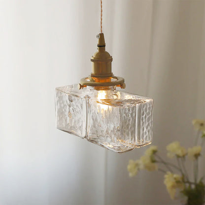 Glass Pendant Light with Brass Accents Adjustable Hanging Fixture for Kitchen Island Dining Room Modern Overhead Lighting E26 Socket