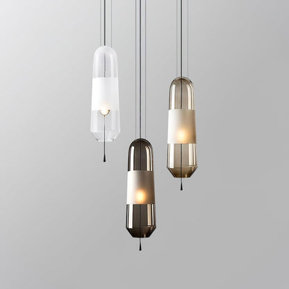 Glass Shade Hanging Light Fixture E14 Socket for Kitchen Island and Dining Room Overhead Lighting 5 Inch Wide 15 Inch Drop Adjustable Wire L